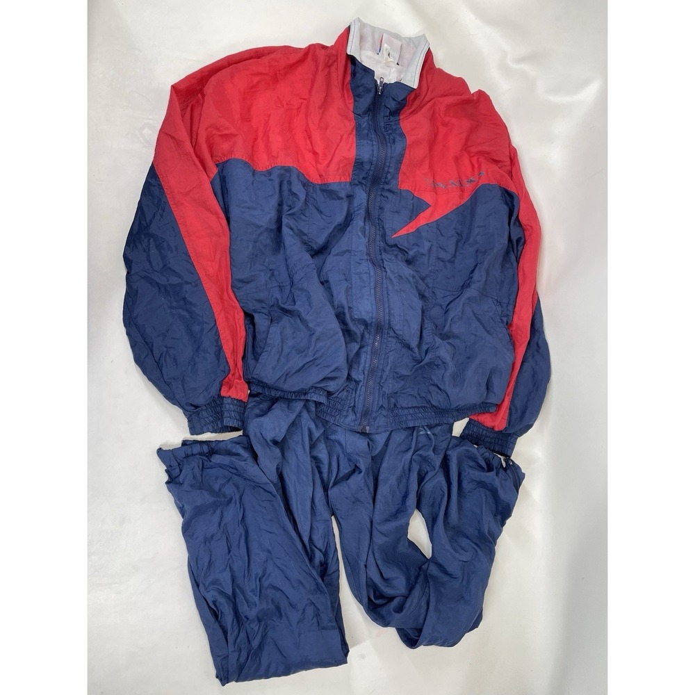 Speedo Colorblock Track Suit Vintage Mens Size XL Red Blue
